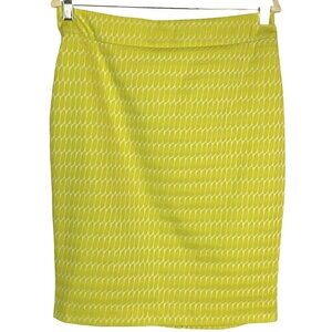 NWT Ann Taylor Factory Yellow Geometric Pencil Skirt 8
